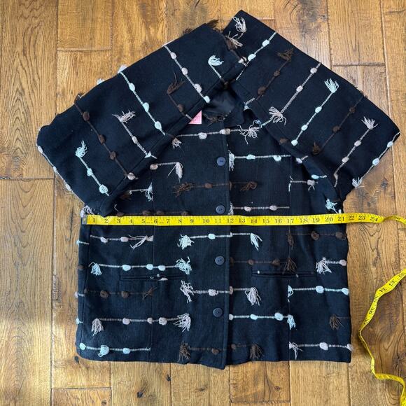 VTG Kindred Spirit Tassel Blazer Jacket XL Earth Tones Woven Fringe Boho NWT - Picture 4 of 6